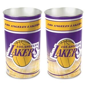 Los Angeles Lakers Retro Trash Can Metal Office Dorm Man Cave NBA New